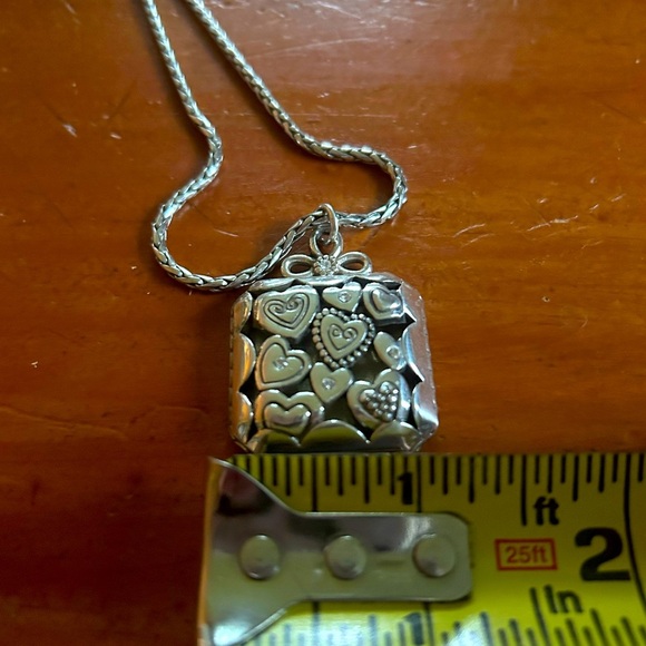 Brighton Square Pendant with Silver Hearts Necklace comes with Cloth Bag Retired - Picture 10 of 12